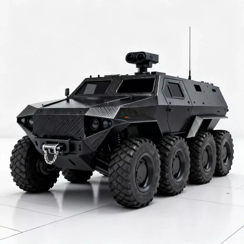 Realistic Stealth 8x8 Armored Vehicle 3D Model Low-poly 3D model