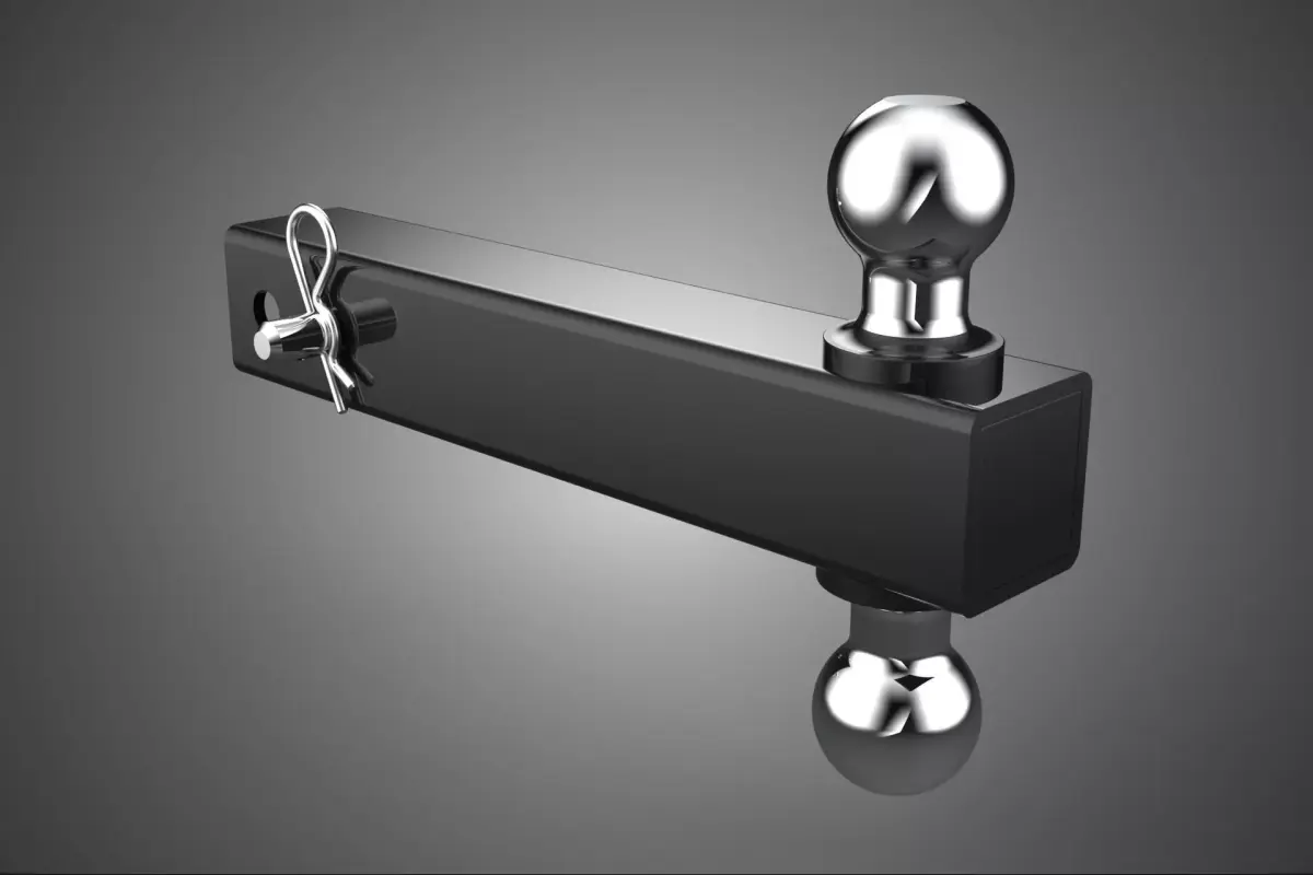DOUBLE BALL HITCH MOUNT RECEIVER REVERSIBLE DROP TOWING TRAILER 3D model