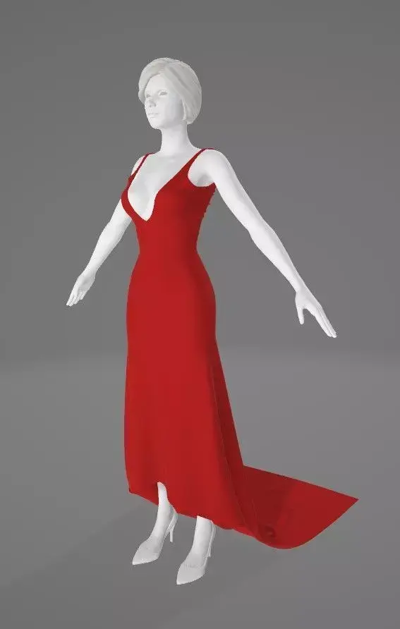 Woman Clothing A-Pose 522 Low-poly 3D model