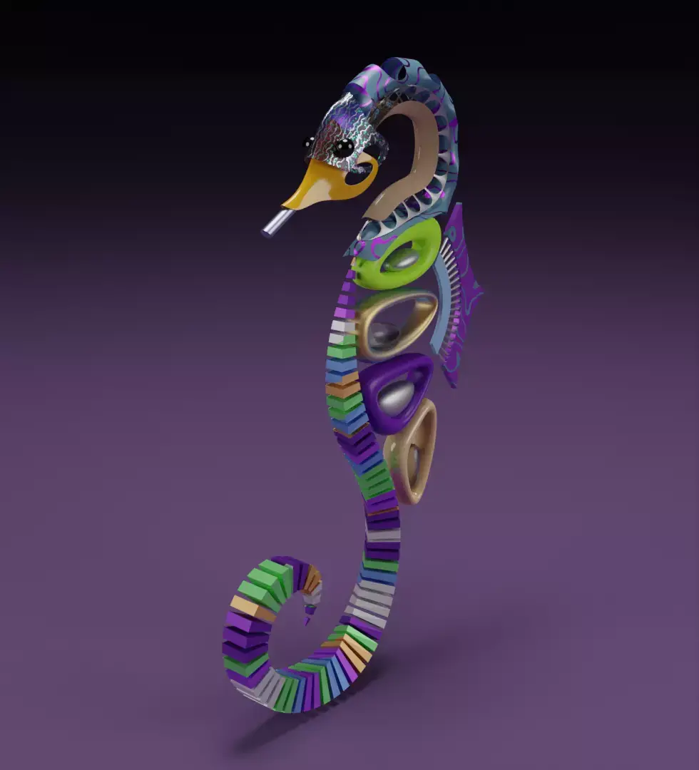 Abstract seahorse 3D model 3D model