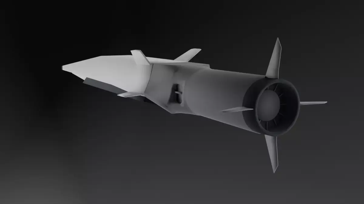  3M22 Zircon Hypersonic Missile Game Ready Free low-poly 3D model