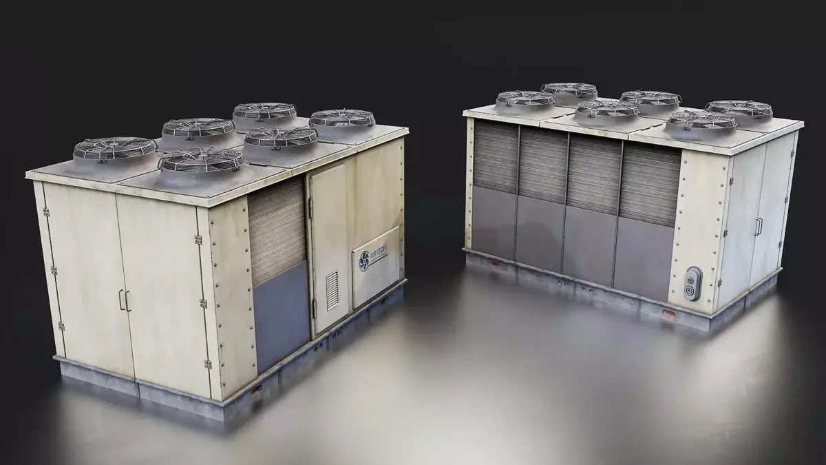 Industrial HVAC Unit Low-poly 3D model