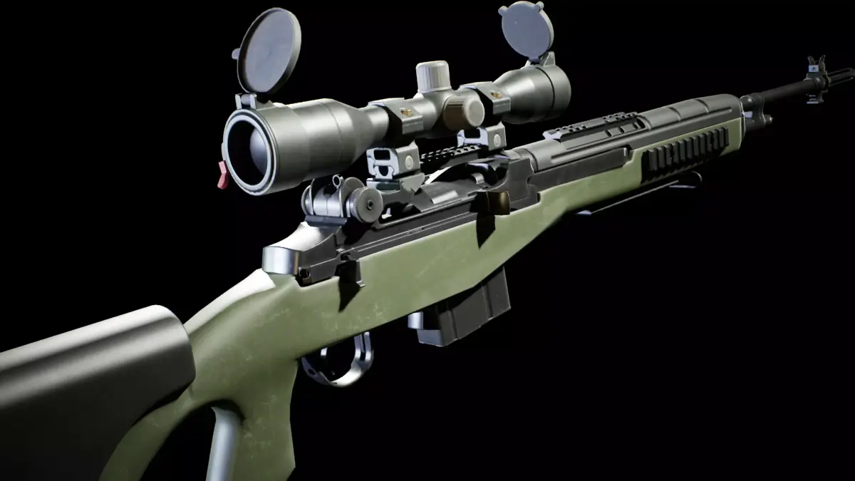 PBR - M14 Designated Marksman Rifle  - Game-Ready 3D Asset Low-poly 3D model