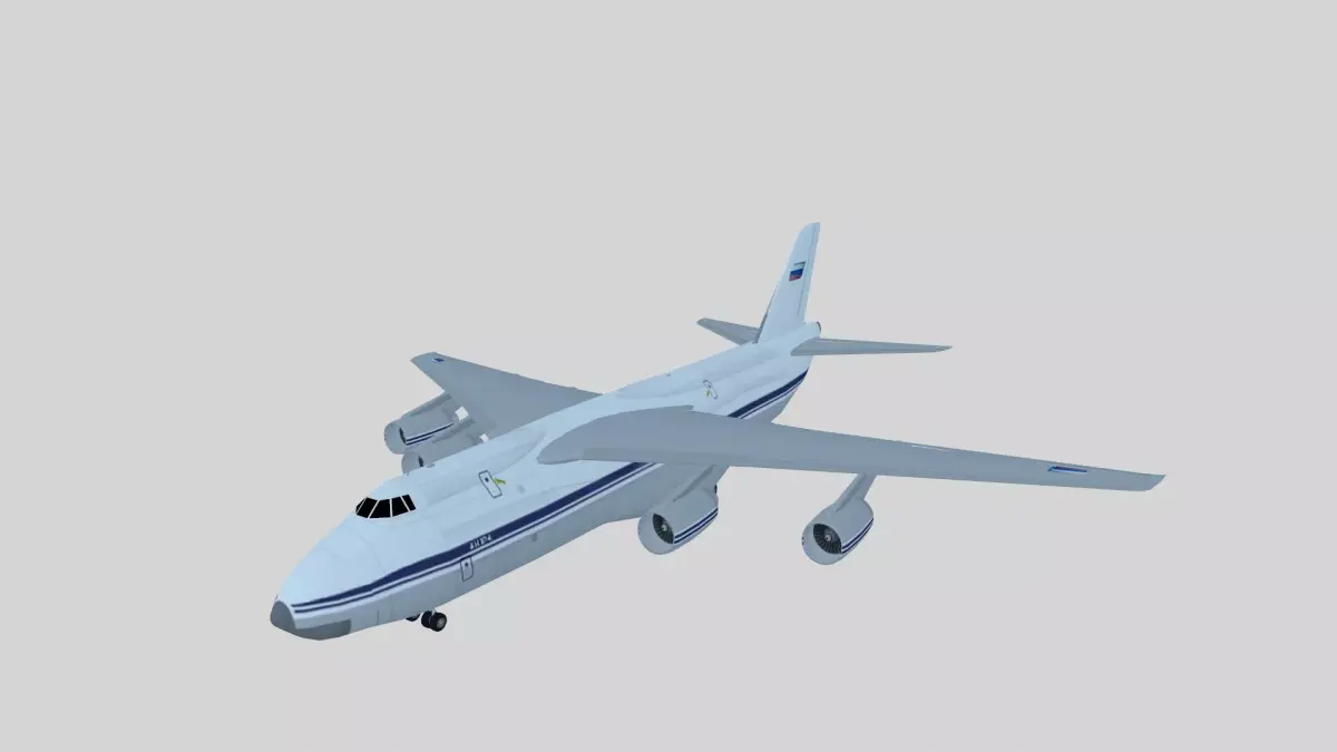 Lowpoly Antonov An-124 Ruslan Low-poly 3D model