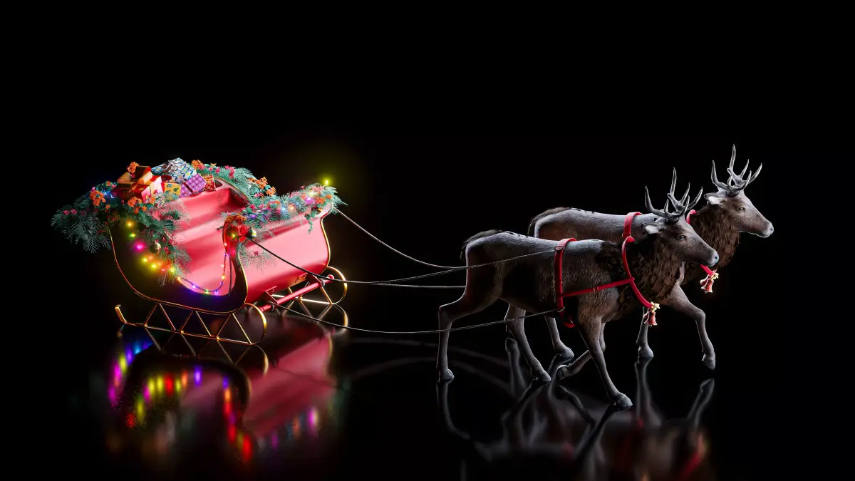 Realistic Santa Claus Sleigh 3D model