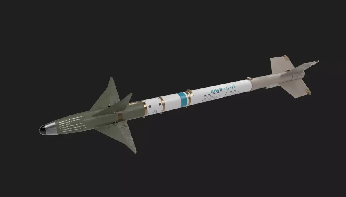 aim9 sidewinder air to air missile Low-poly 3D model