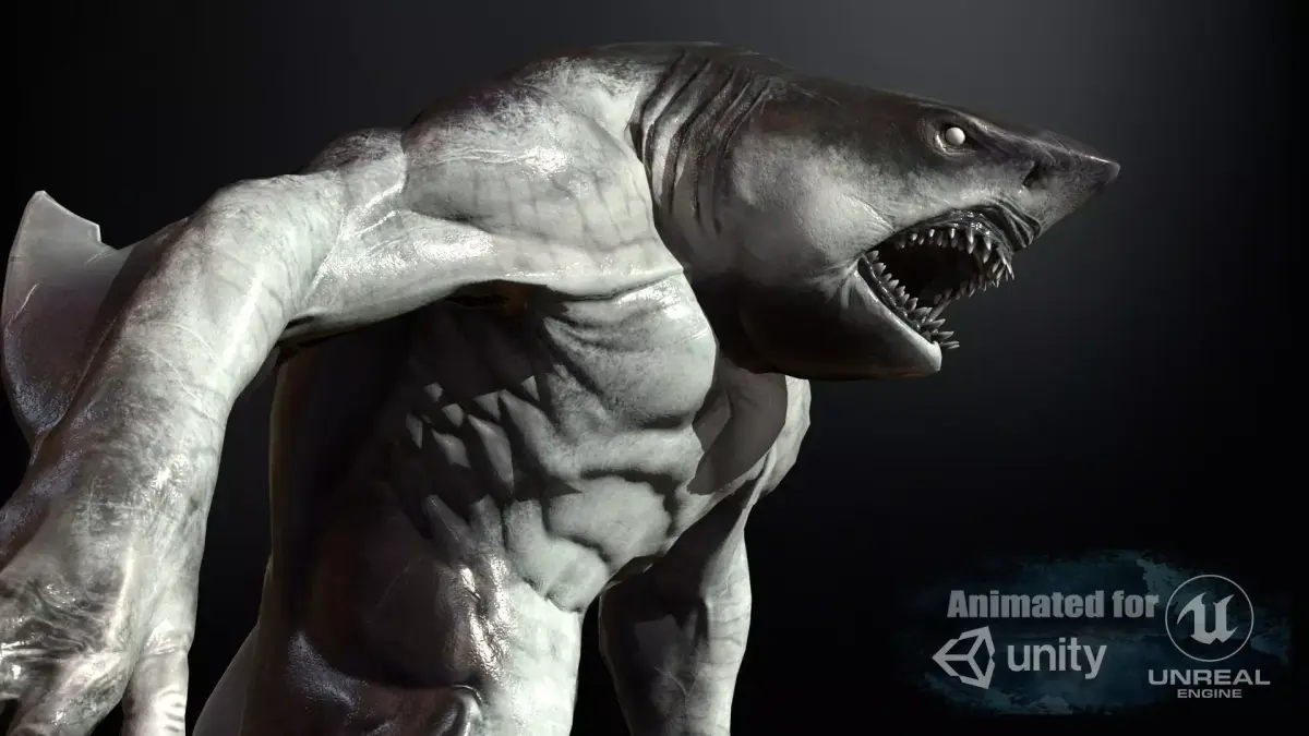 MutantShark shark Low-poly 3D model