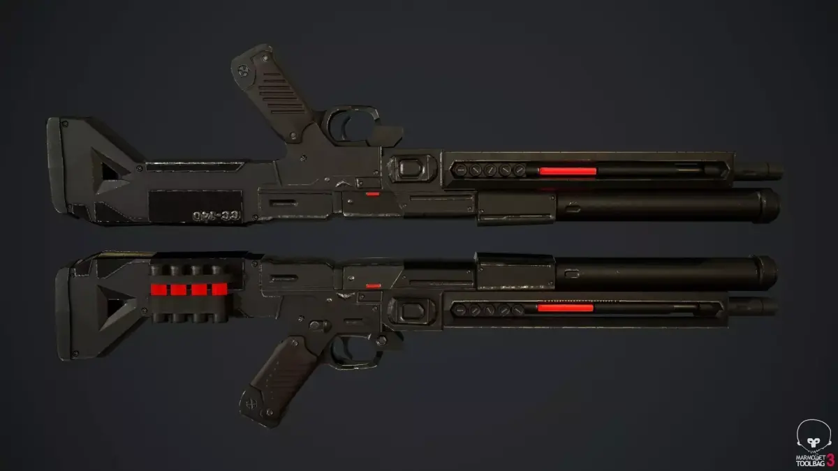 SCI-FI Shotgun Low-poly 3D model buy