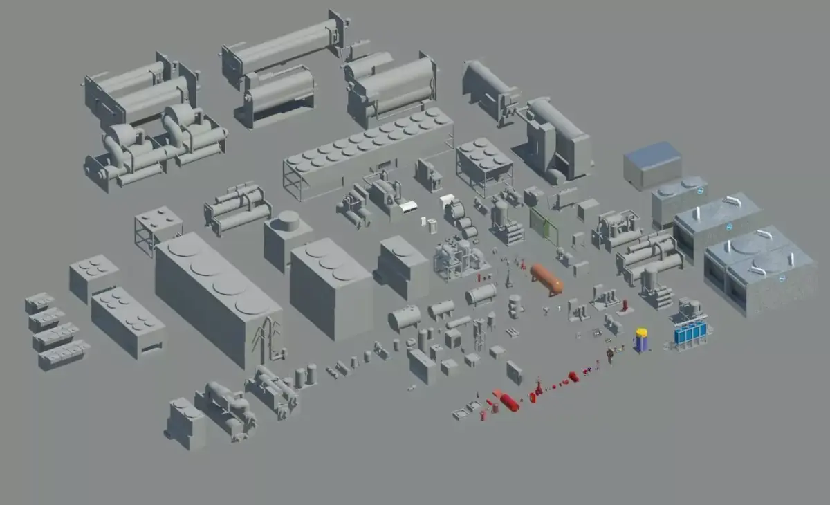 Mechanical Equipments  Revit Families 2016 3D model