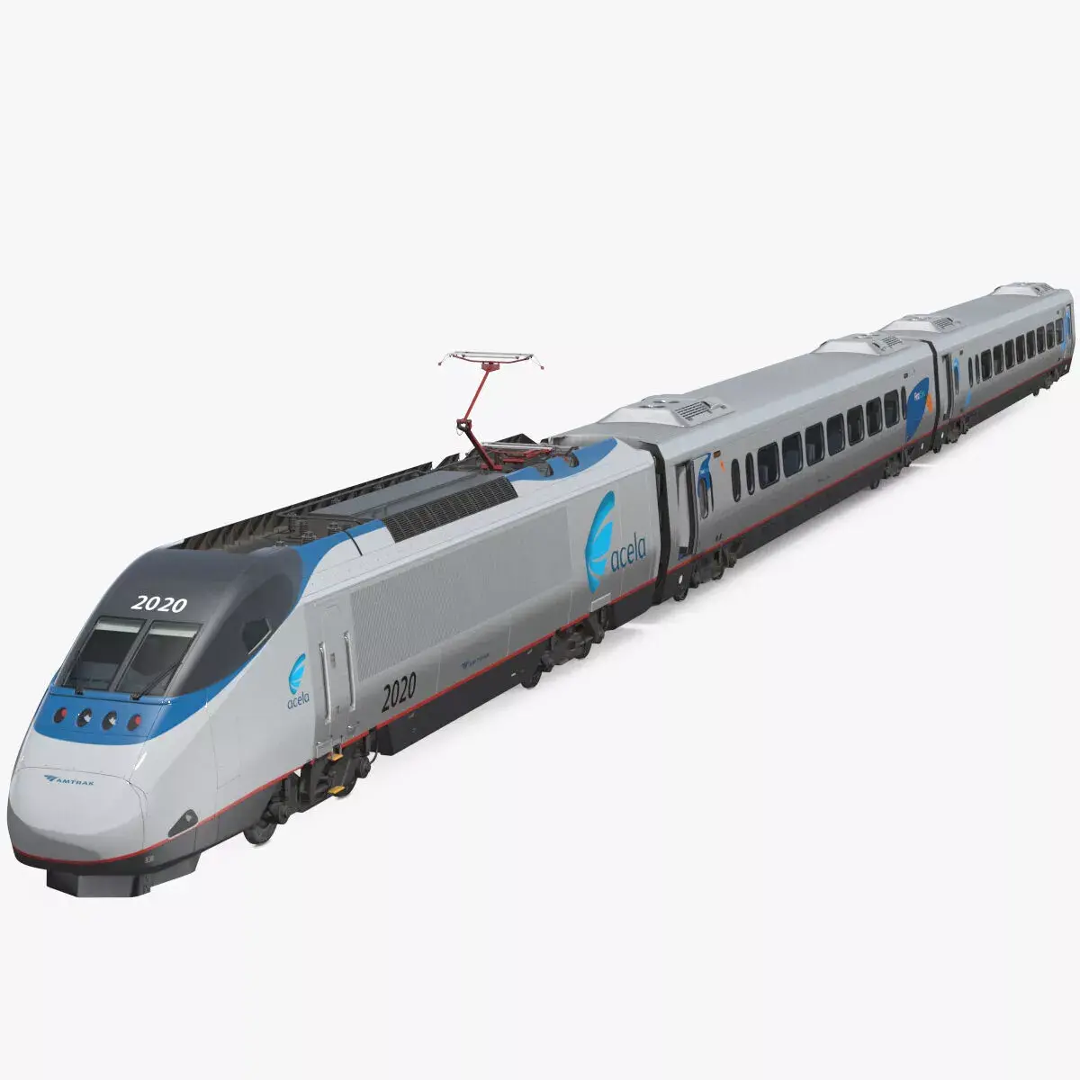 Amtrak Acela Train Rigged 3D model