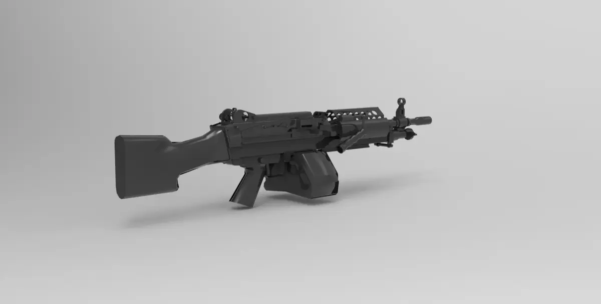 M249 light machine gun 3D model buy