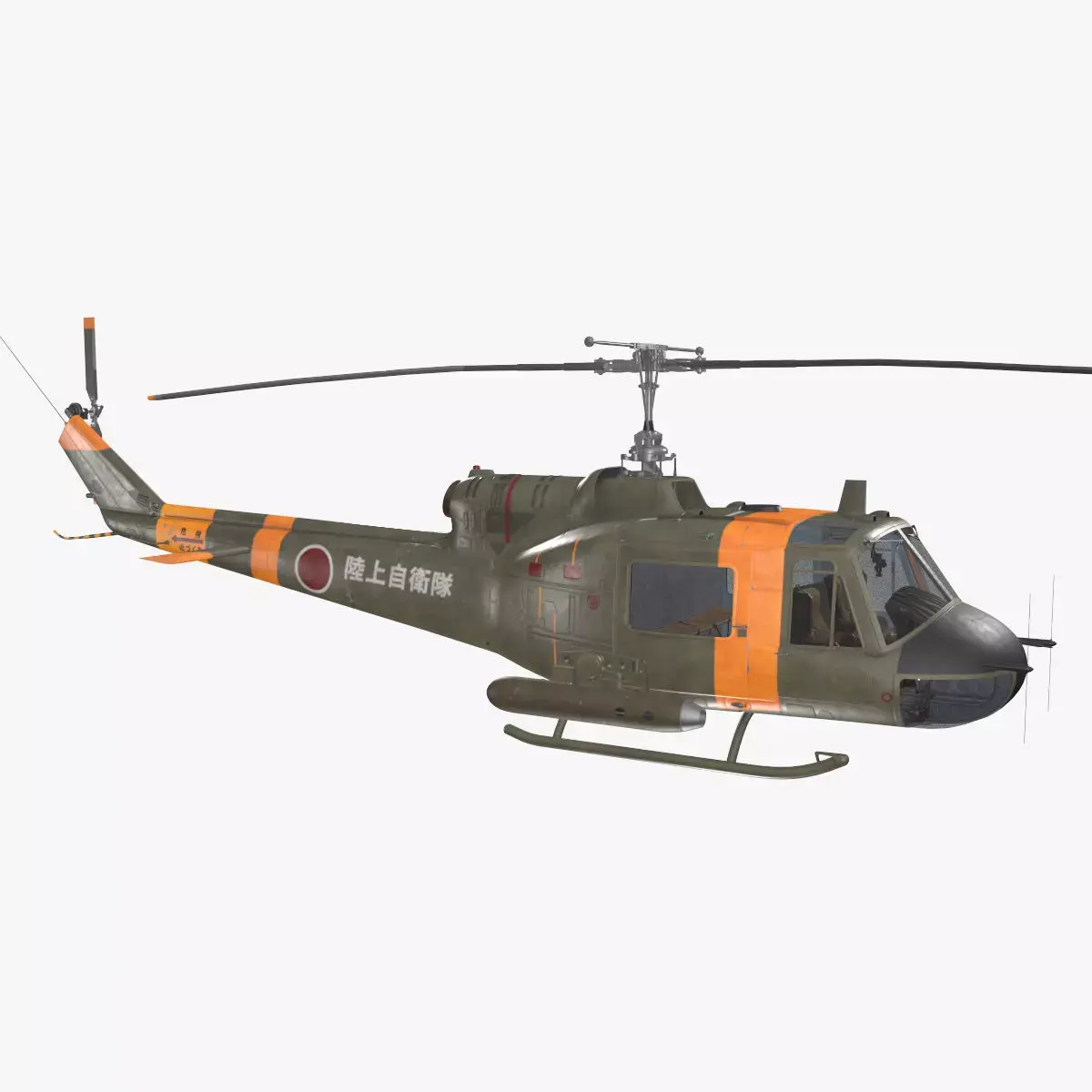 Bell UH-1B JGSDF Basic Animation Low-poly 3D model