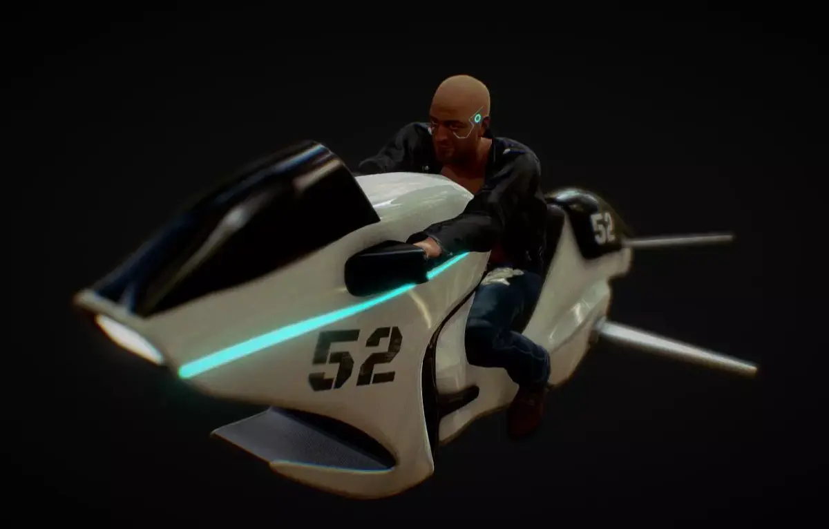 hover bike Low-poly 3D model buy
