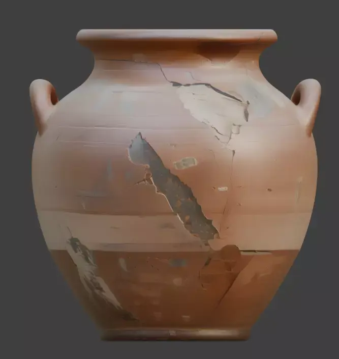 Ancient Egyptian Pottery Pot 3D Model Analysis Low-poly 3D model