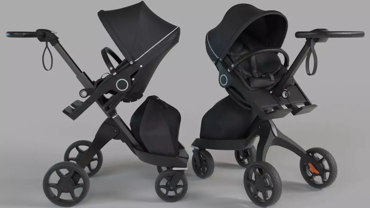 Stokke Black Xplory 6 Stroller 3D model