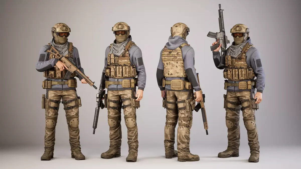 Casual Soldier 30 Low-poly 3D model