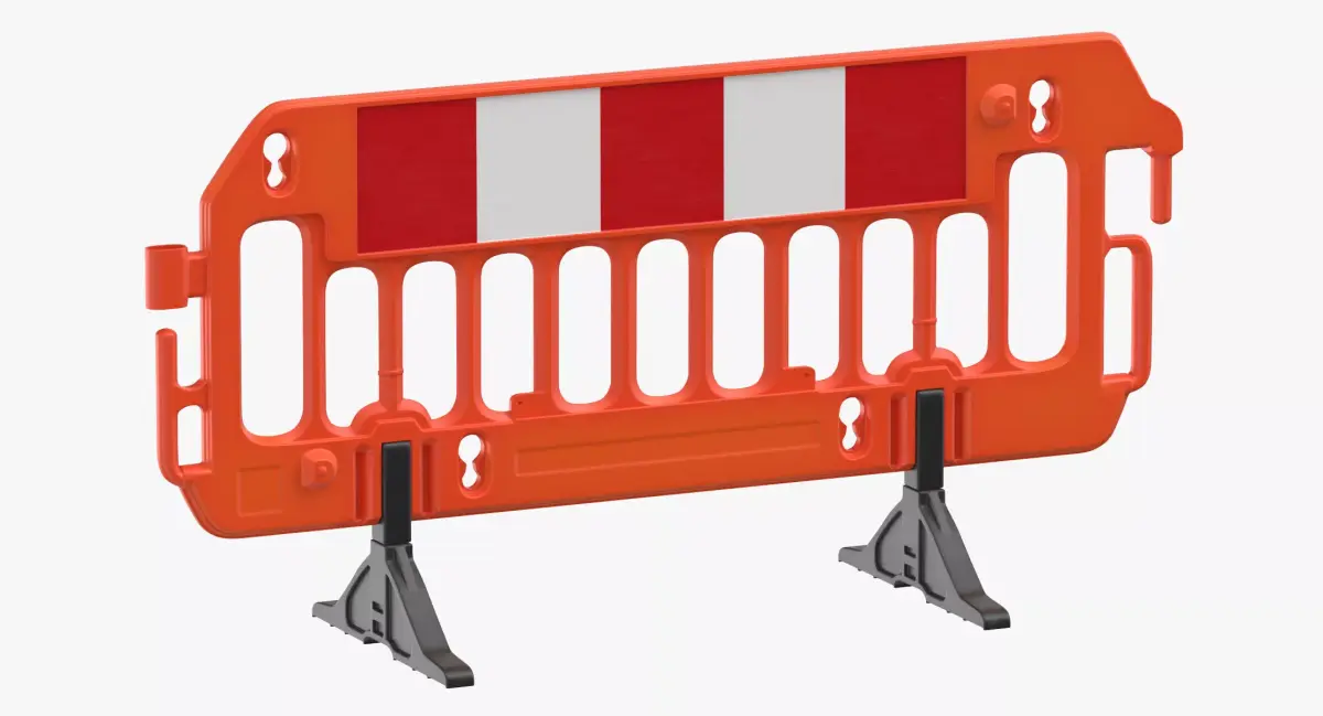 Construction Barrier 01 Orange 1 3D model