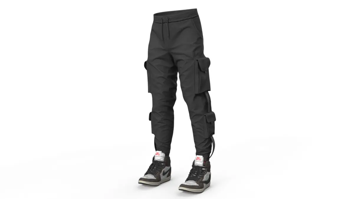 Cargo Trousers Black 3D model