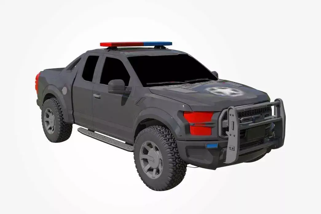 3D Police Van Low-poly 3D model