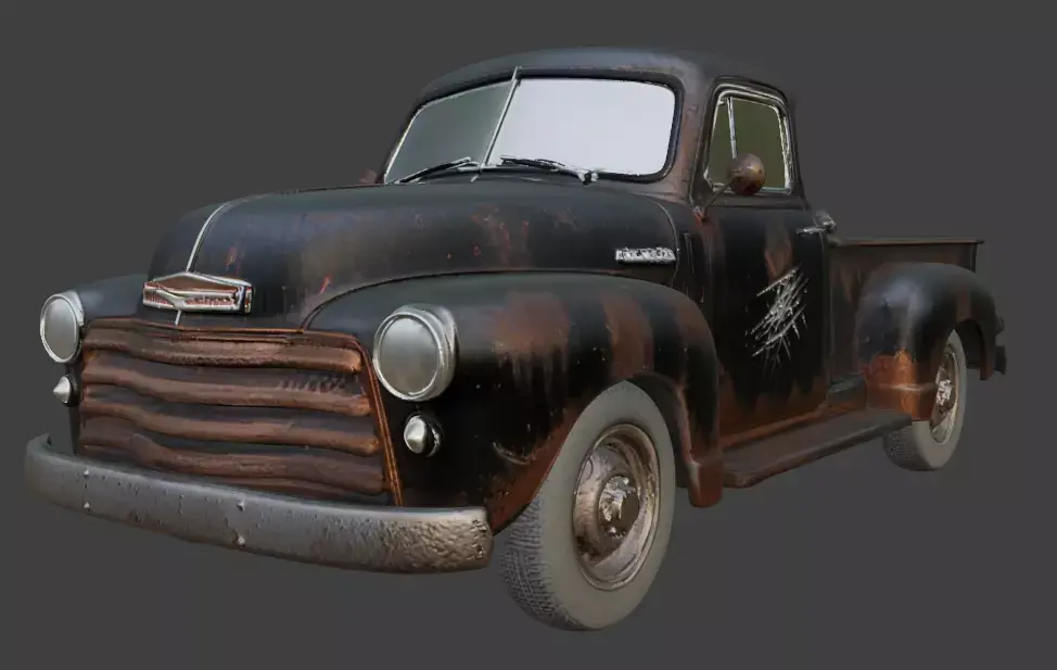 Vintage Rusty Pickup Truck 3D Model 3D model 37
