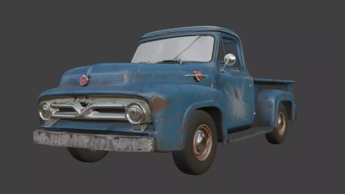 Old scratched truck 3d model 3D model