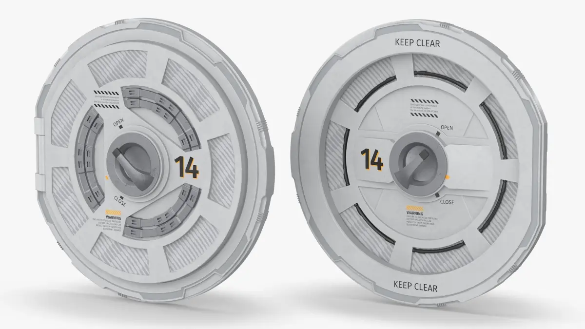 Station 14 Rotary Seal Hatch White 3D model