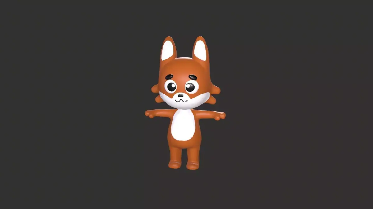Cartoon 004 Character Fox Cute  3D model