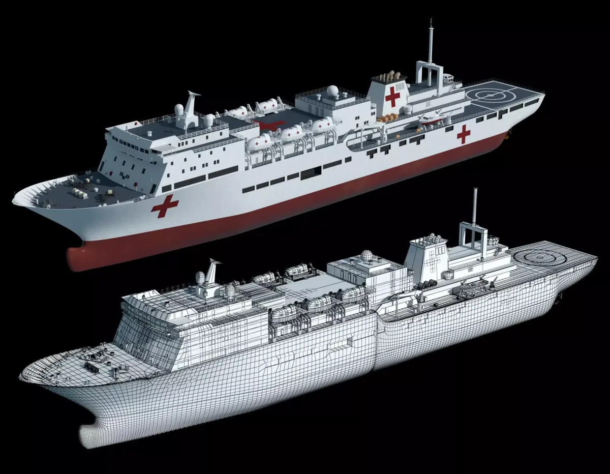 The Chinese Peace Ark hospital ship 3D model 3D model