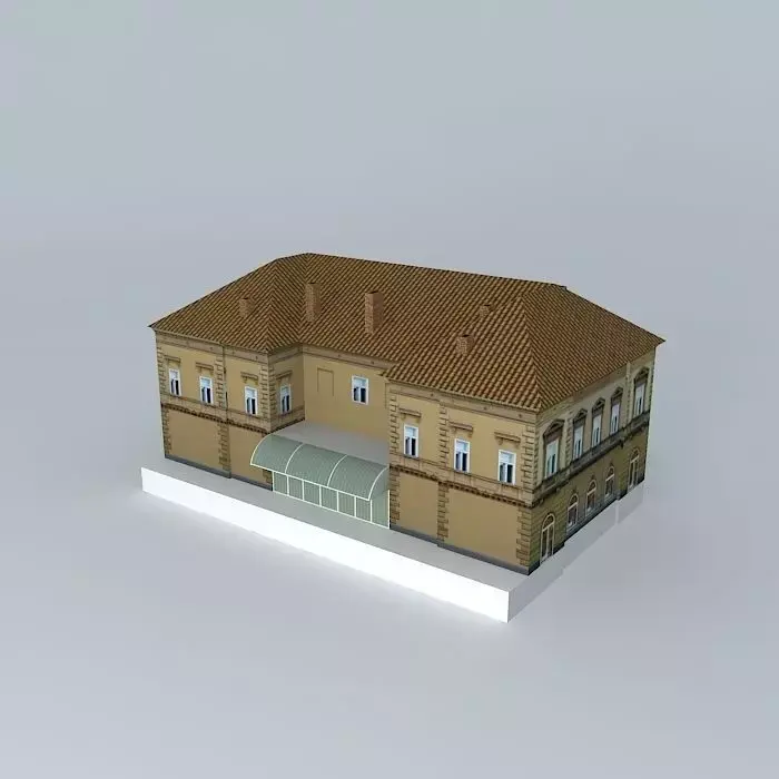 Old Commercial Building Low-poly 3D model