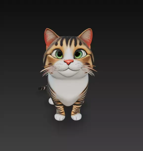 Cat Realistic 3D Model - Low Poly Realistic Low-poly 3D model
