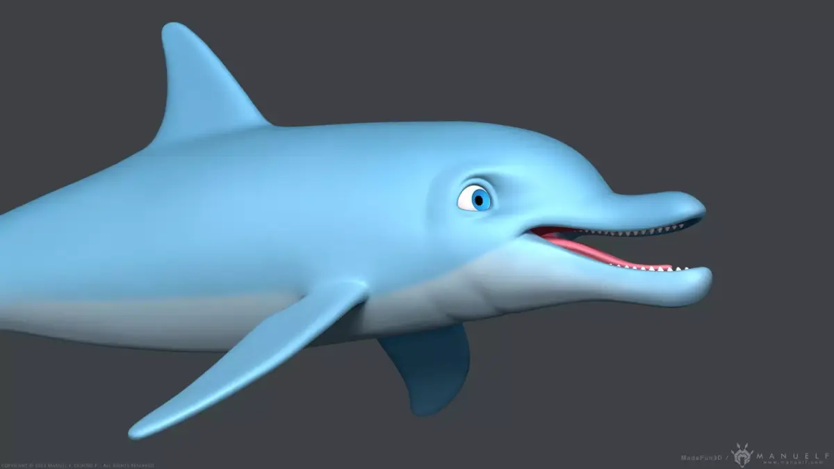 Stylized Cartoon Dolphin 3D model