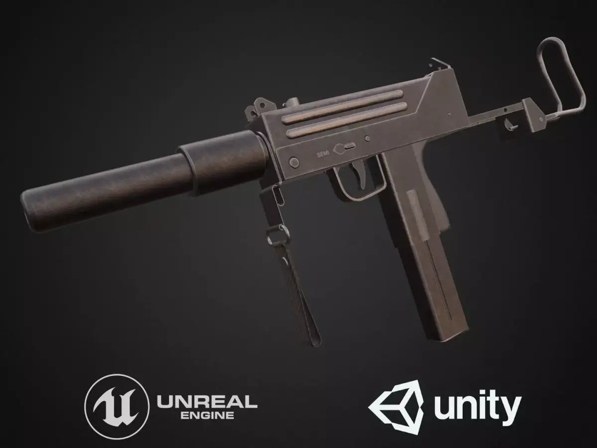 MAC - 10  Low-poly 3D model