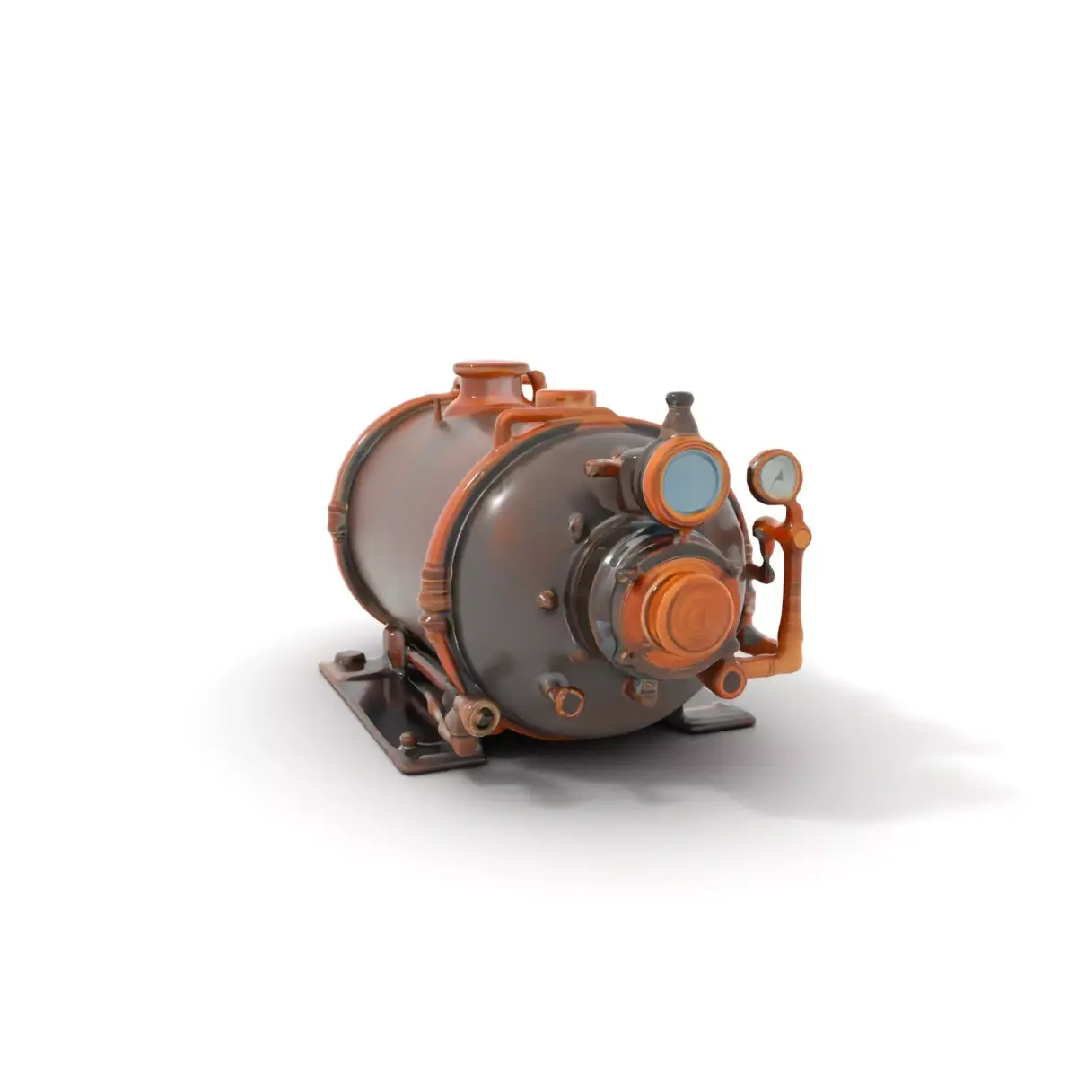 Steampunk Boiler with Gauges and Pipes Model Pack Low-poly 3D model