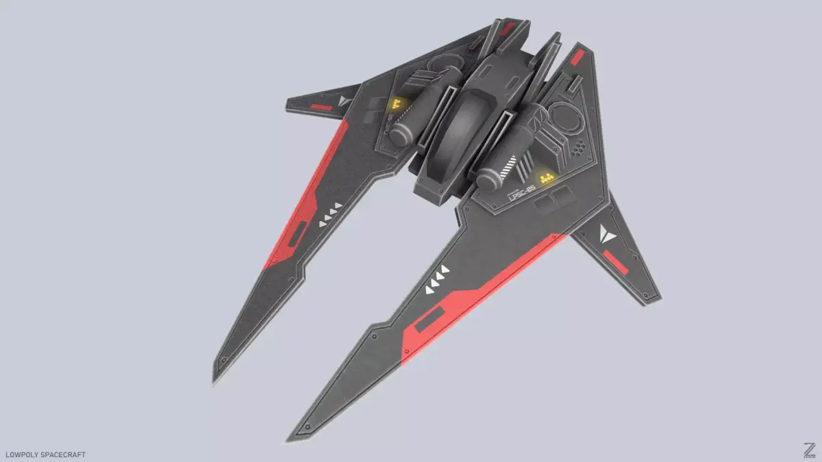Low poly spacecraft Low-poly 3D model shop