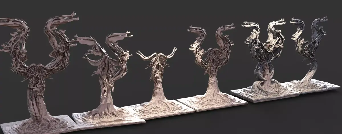 fire link Sculpted Tree sculptures collection series 3 3D model