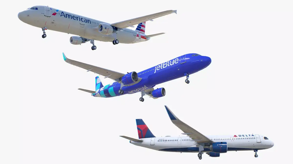 United States Airlines Collection Low-poly 3D model