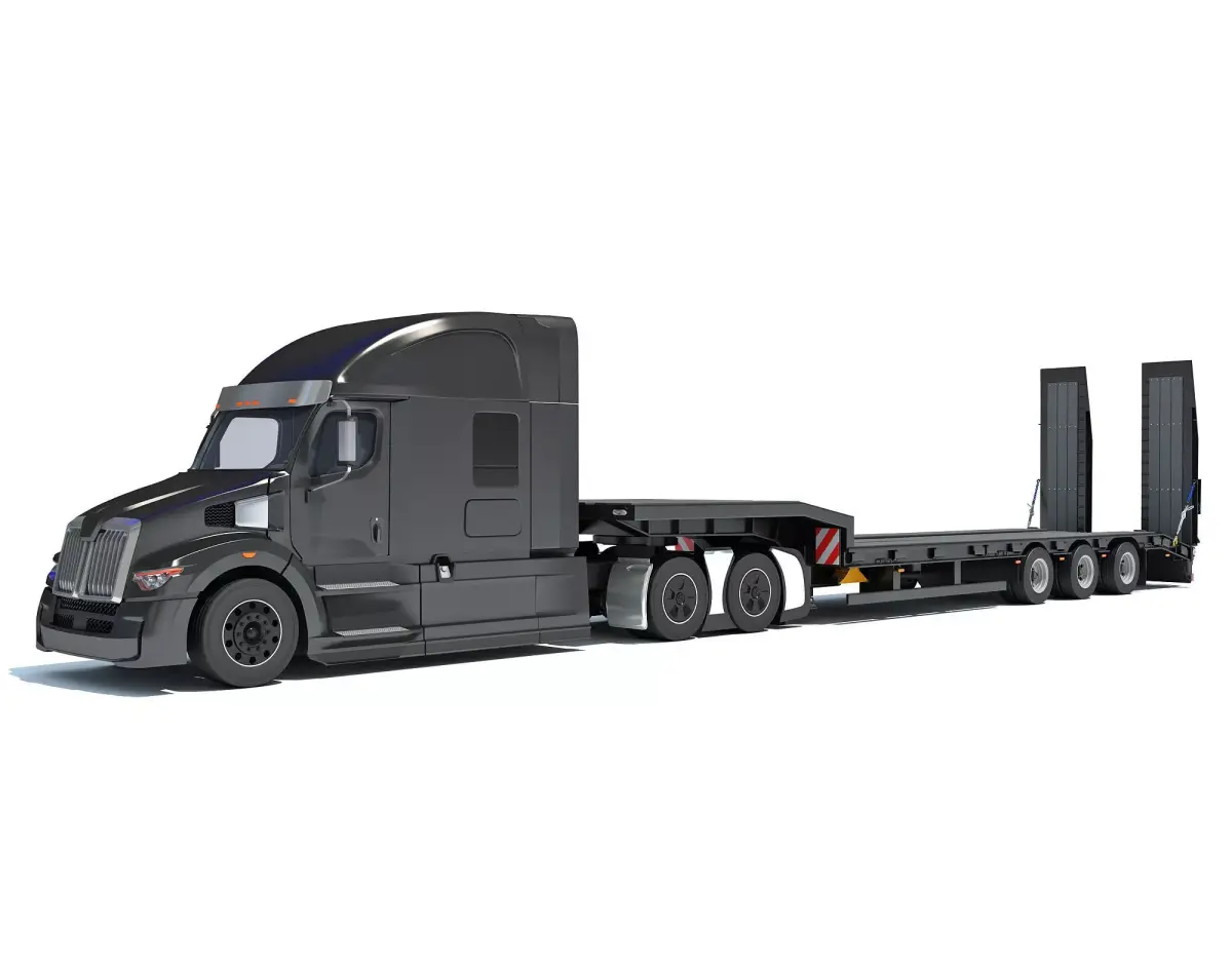 Truck with Platform Trailer 3D model purchase