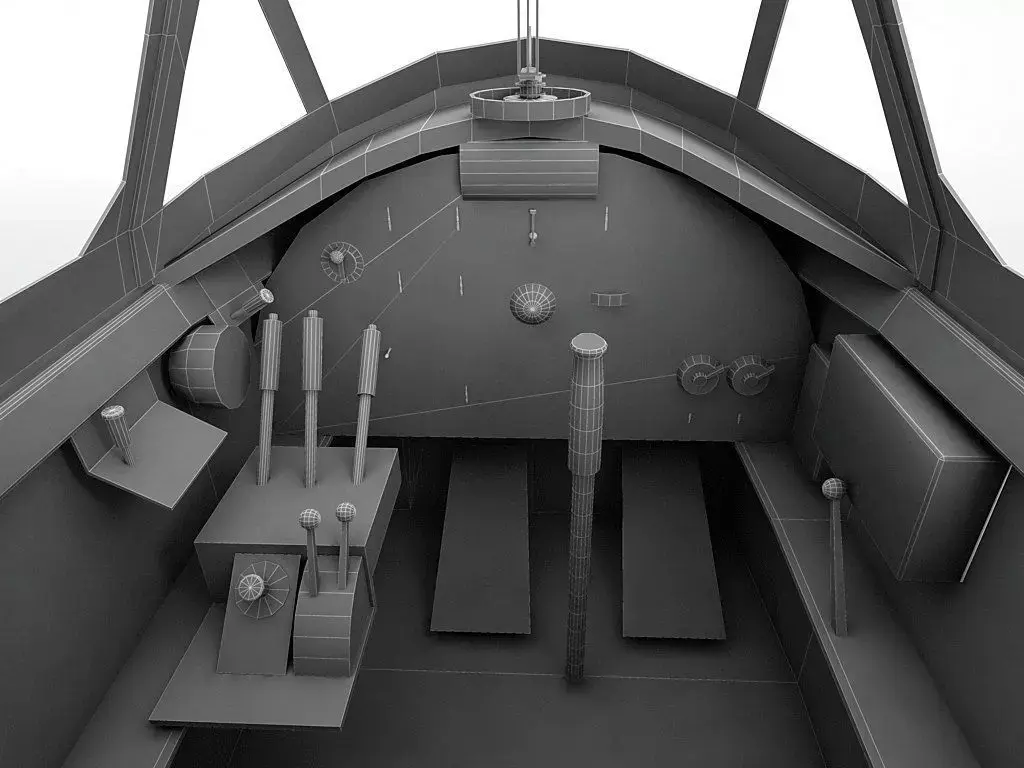 Cockpit Nakajima B5N WWII Aircraft Low-poly 3D model