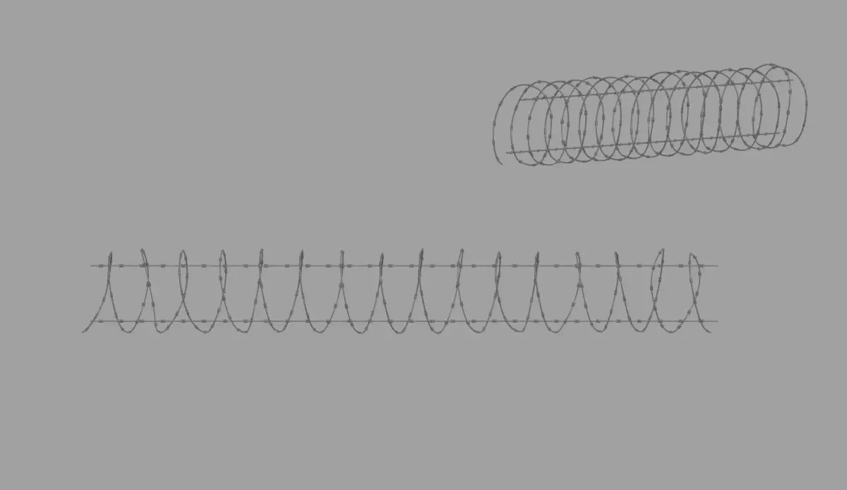 Barbed Wire Fence 3D model