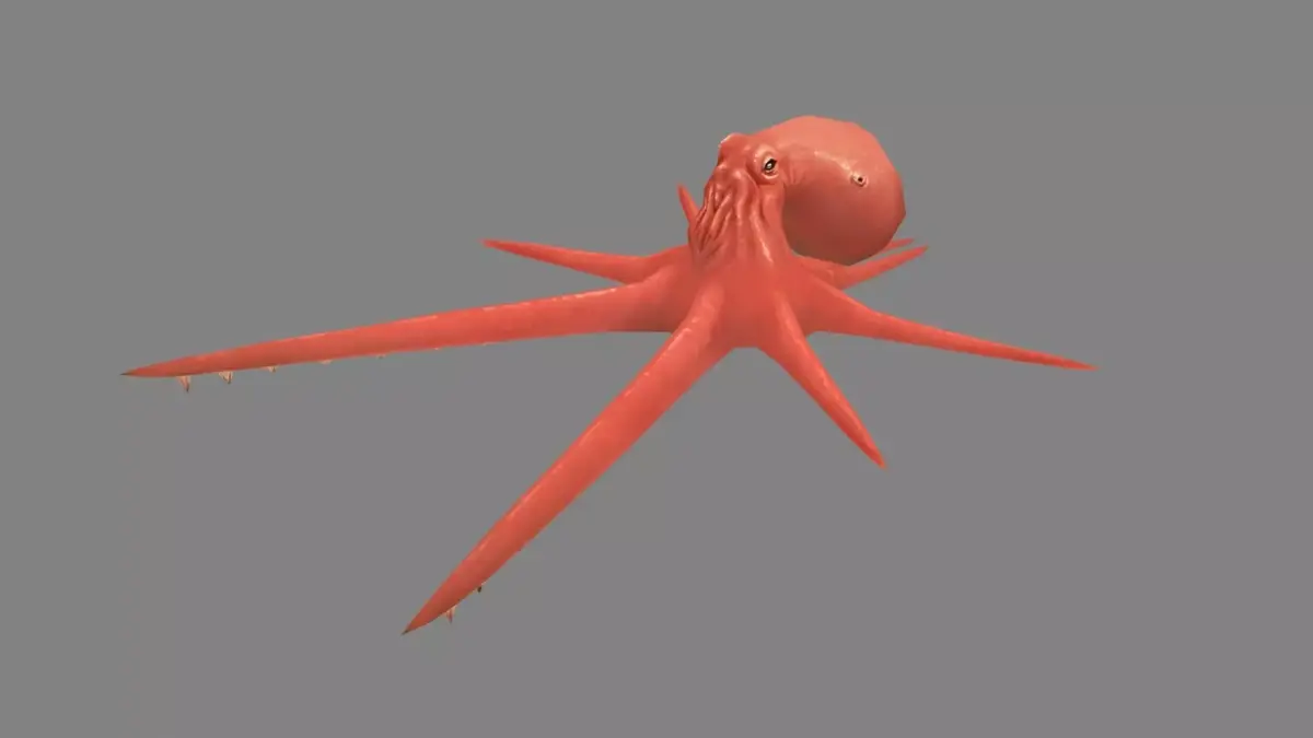 Cartoon Octopus Low-poly 3D model buy