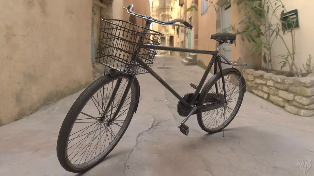 Old Bicycle Low-poly 3D model