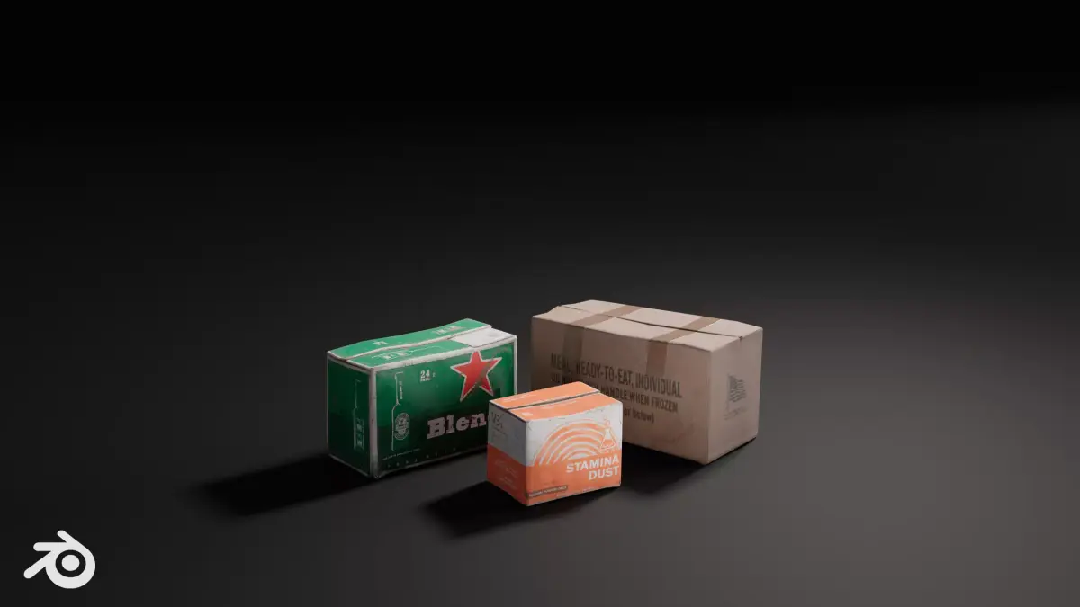 Cardboard Boxes - PBR Game Ready  Low-poly 3D model