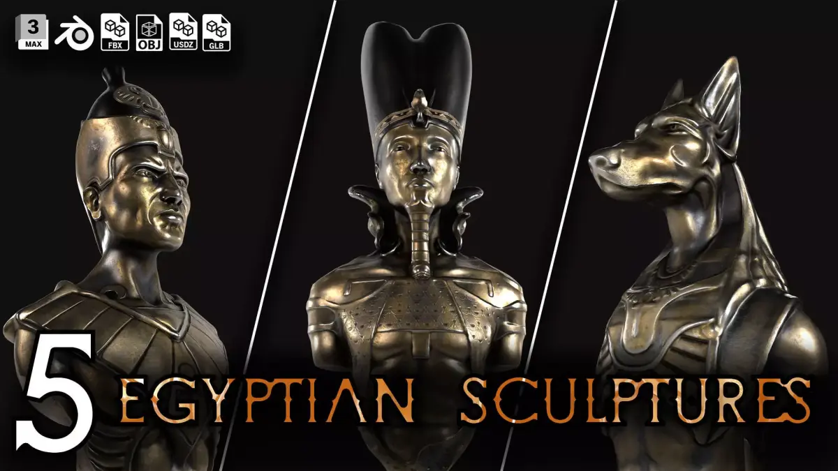 Egyptian Sculptures 3D model