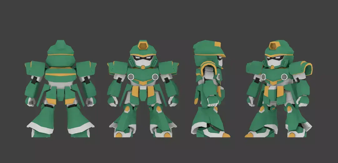 Super Mecha 22 - Buadom of Code Name BU40M Low-poly 3D model