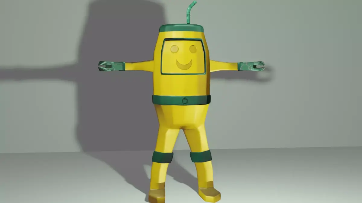 Robot juice with straw 3D model