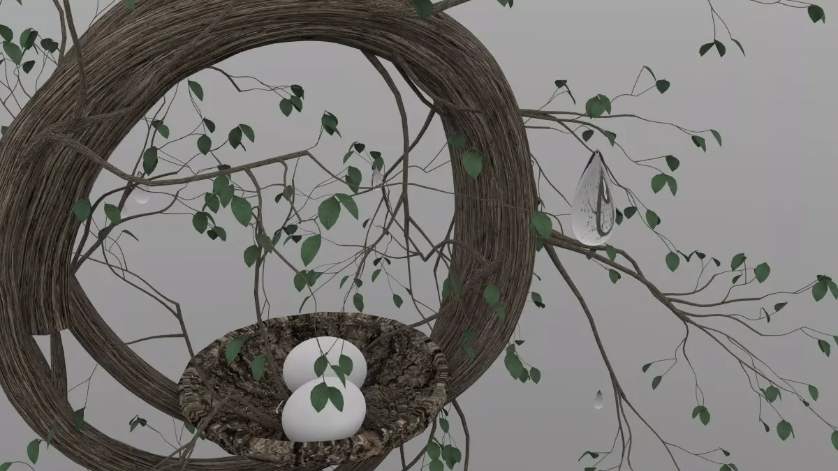 Bird Nest modeled egg 3D model