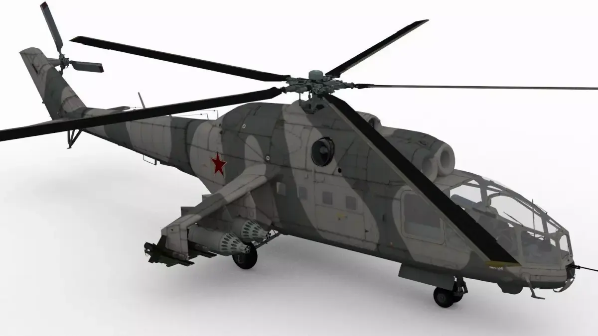 Mil Mi-24A Low-poly 3D model
