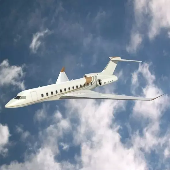Bombardier global 8000 luxury jet Low-poly 3D model