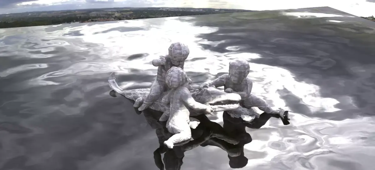 Croc baby Gods play Statue 3D model