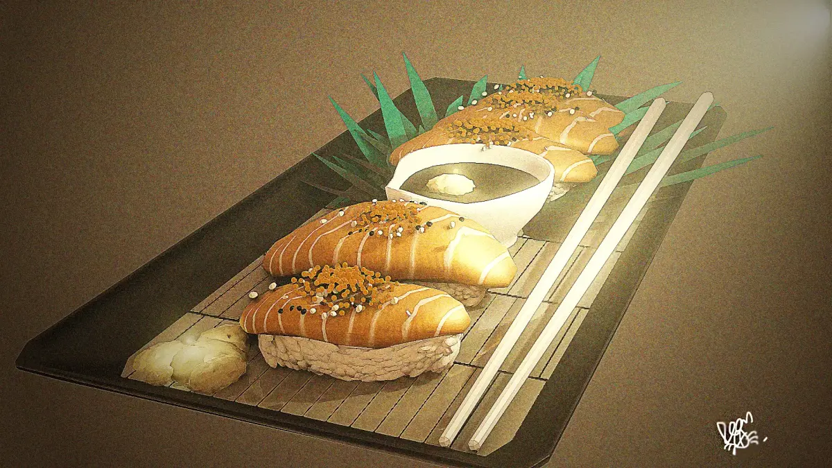 salmon sushi 3D model purchase